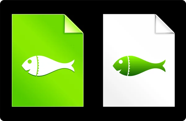 Fish on Paper Set — Stock Vector