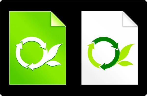 Rundes Recycling-Symbol auf Papier — Stockvektor