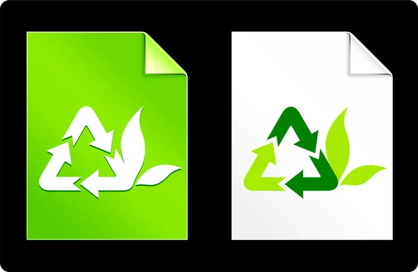 Símbolo de reciclaje en conjunto de papel — Archivo Imágenes Vectoriales