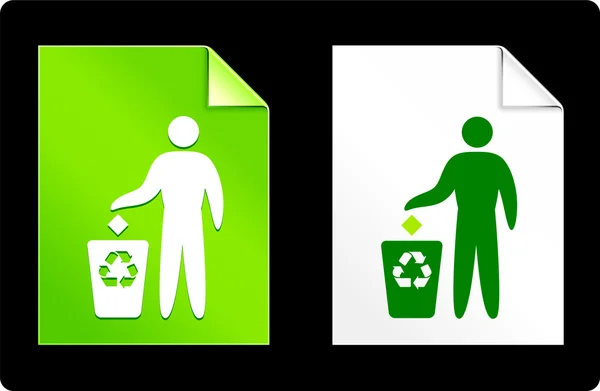 Reciclar Lixo no Conjunto de Papel — Vetor de Stock