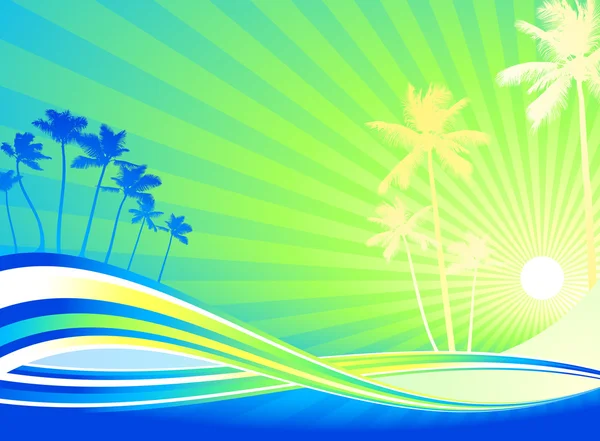 Palmen grünen Hintergrund — Stockvektor