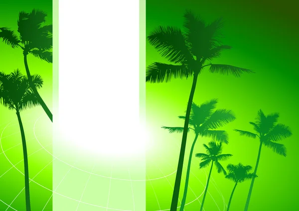 Palmiers fond vert — Image vectorielle