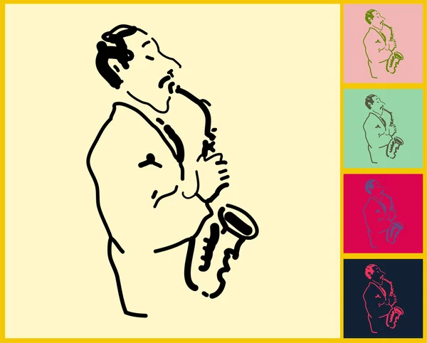 Jogador saxofone —  Vetores de Stock