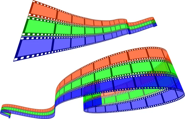RGB film proužky na bílém pozadí — Stockový vektor