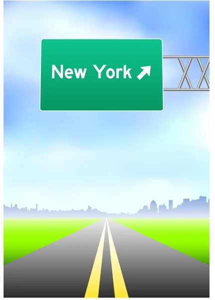 New Yorker Autobahnschild — Stockvektor