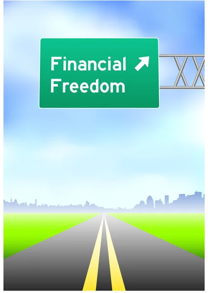 Financiële vrijheid snelweg teken — Stockvector