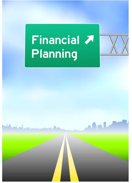Financiële planning snelweg teken — Stockvector