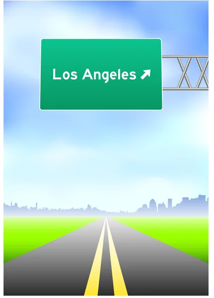 ロサンゼルスの高速道路標識 — ストックベクタ