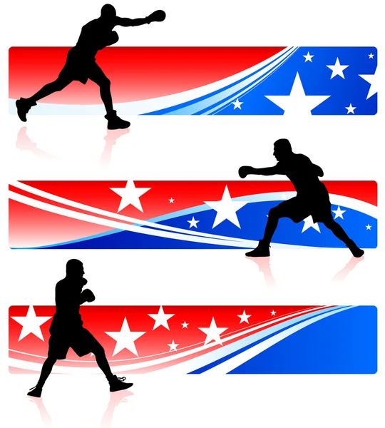 Americano patriottico boxe sfondo — Vettoriale Stock