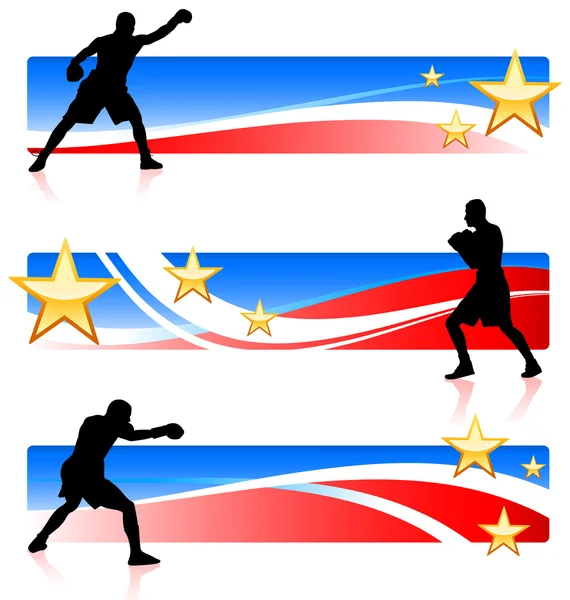 Fondo de boxeo patriótico americano — Archivo Imágenes Vectoriales