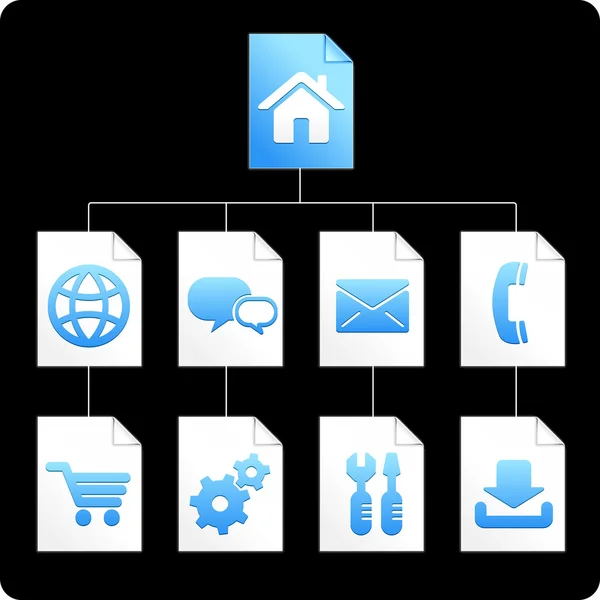 Diagrama de papel de ícones de Internet — Vetor de Stock