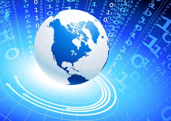 全球互联网的蓝色背景上 — 图库矢量图片