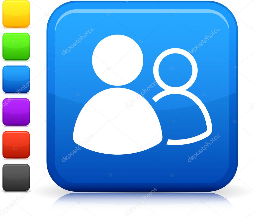 online groups icon on square internet button