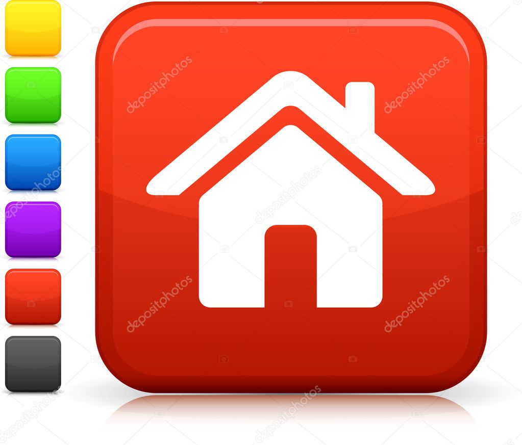 home icon on square internet button