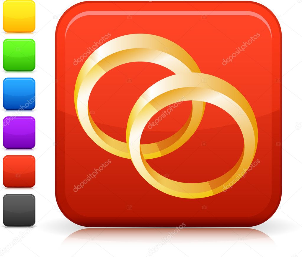wedding bands icon on square internet button