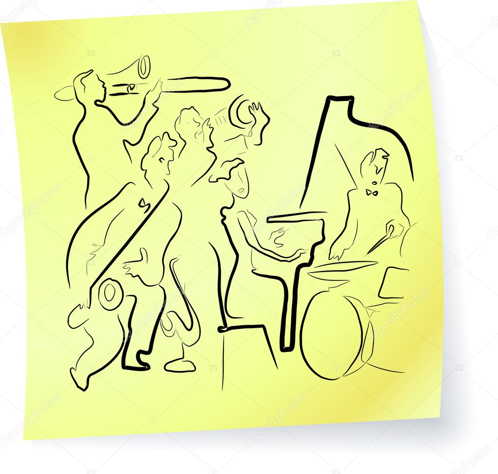 Live Jazz & Blues on a post-it note