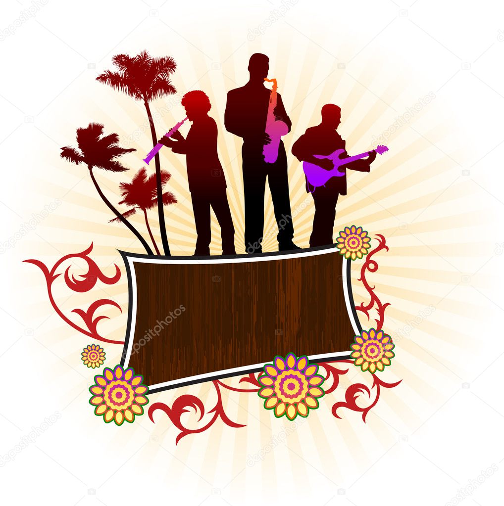 music group on abstract background