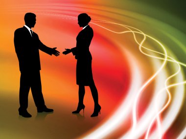 Business Couple on Abstract liquid Background clipart