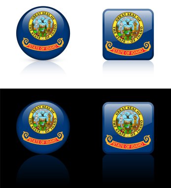 Idaho Flag Icon on Internet Button clipart