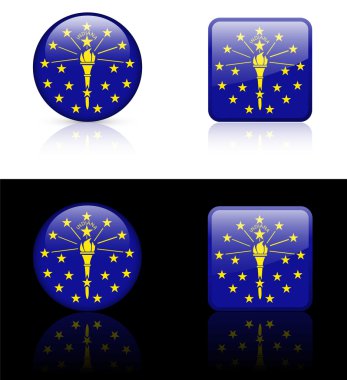 Indiana Flag Icon on Internet Button clipart