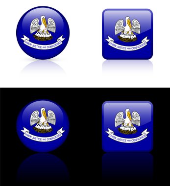 Louisiana Flag Icon on Internet Button clipart