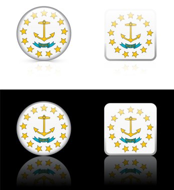 Rhode Island Flag Icon on Internet Button clipart