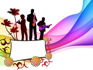 Live Band on Colorful Abstract Background clipart