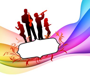 Live Band on Colorful Abstract Background clipart