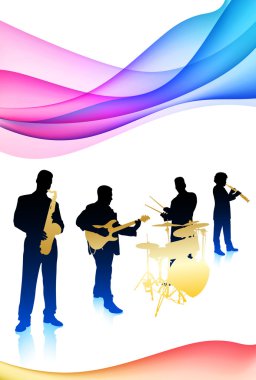 Live Band on Colorful Abstract Background clipart