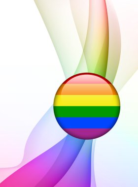 Gay Flag Icon on Abstract Background clipart