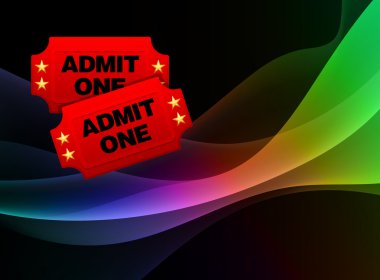 Admission Tickets on Abstract Background