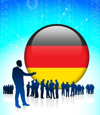 Businessman Leader with German Internet Button clipart