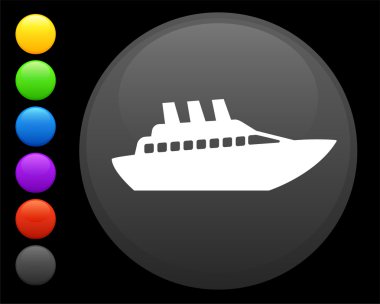 gemi simgesi yuvarlak internet düğme cruise