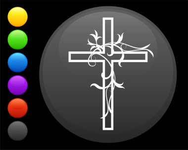 cross icon on round internet button clipart