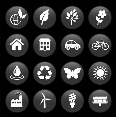 environment elements icon set clipart