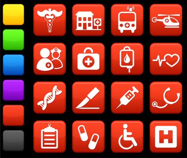 medical hospital internet icon collection clipart