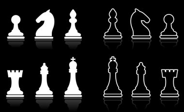 Simple Chess set collection clipart