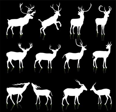 Deer Silhouette Collection clipart