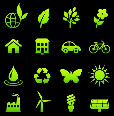 environment elements icon set clipart