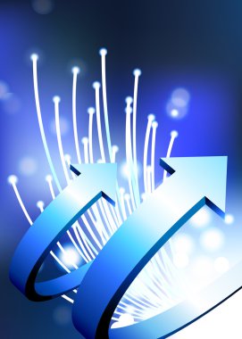 arrows on fiber optic background clipart