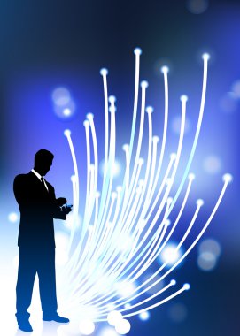 Business communication fiber Optic cable internet background clipart