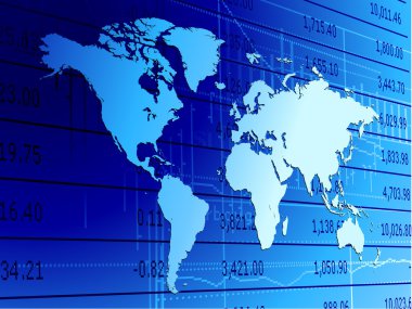 Global economy world map background. clipart