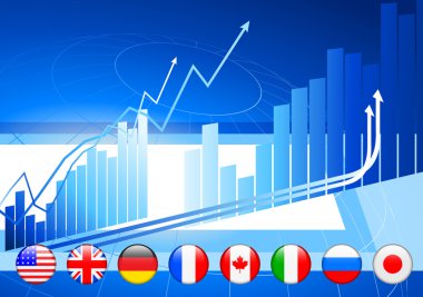 Business Background with Internet Flag Buttons clipart