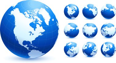 Globe collection clipart