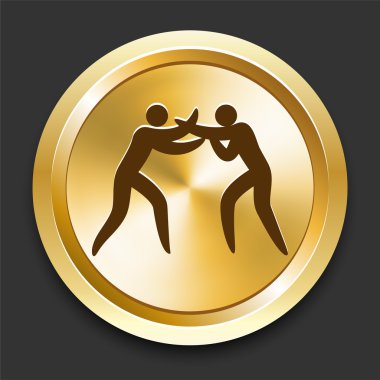 Boxing on Golden Internet Button clipart
