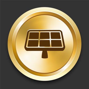 Solar Panel on Golden Internet Button clipart