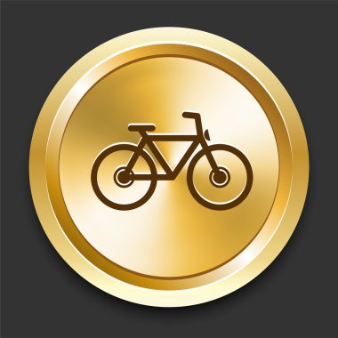 Bicycle on Golden Internet Button clipart