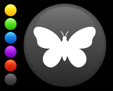 icono de mariposa botón redondo de internet