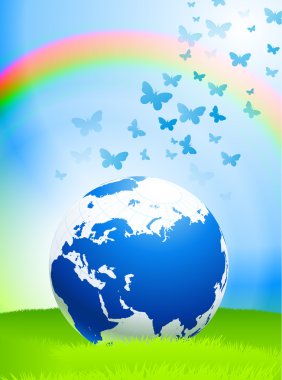 Globe on Nature Background clipart