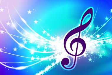 Musical Note on Abstract Light Background clipart